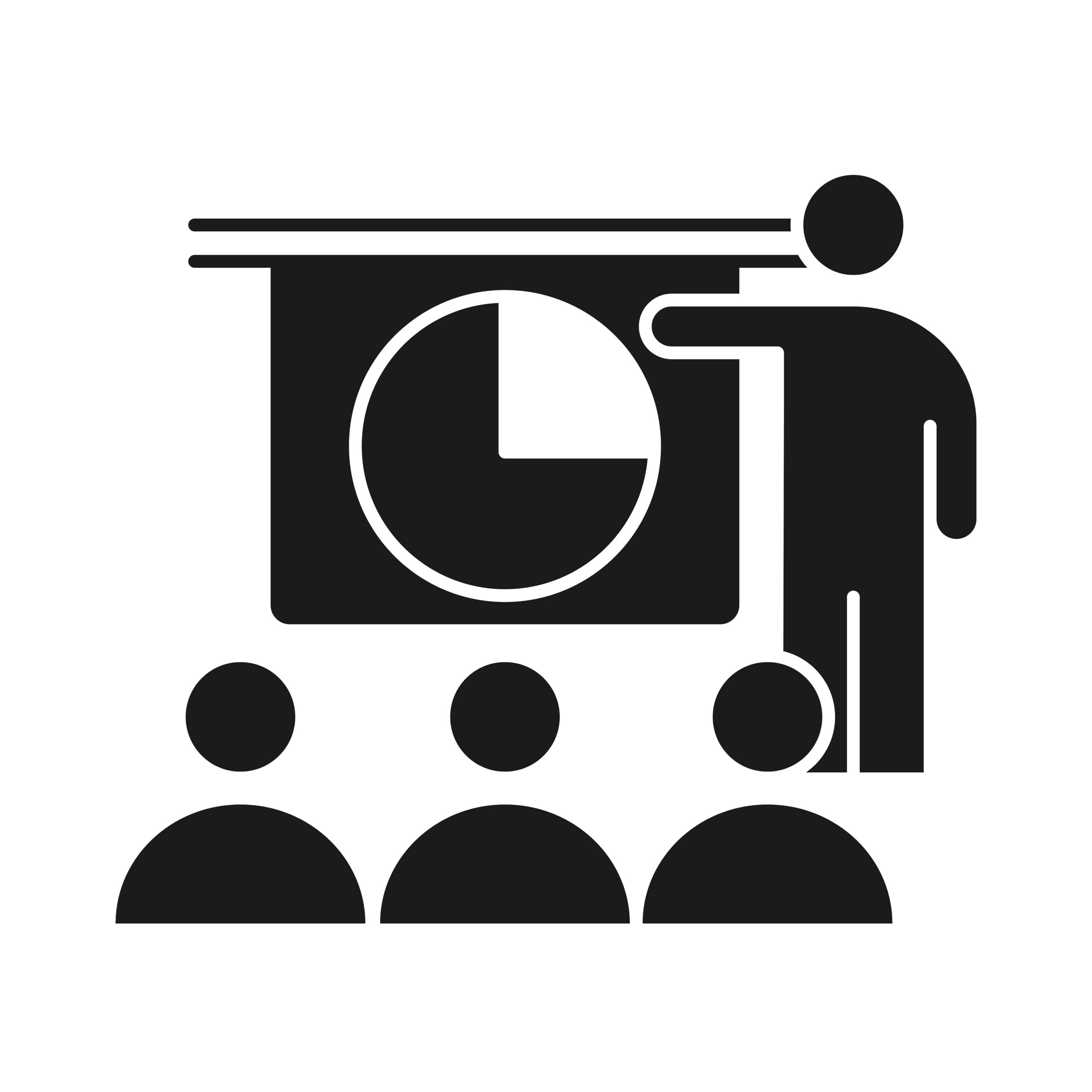 businesspeople conference report diagram management developing successful silhouette style icon
